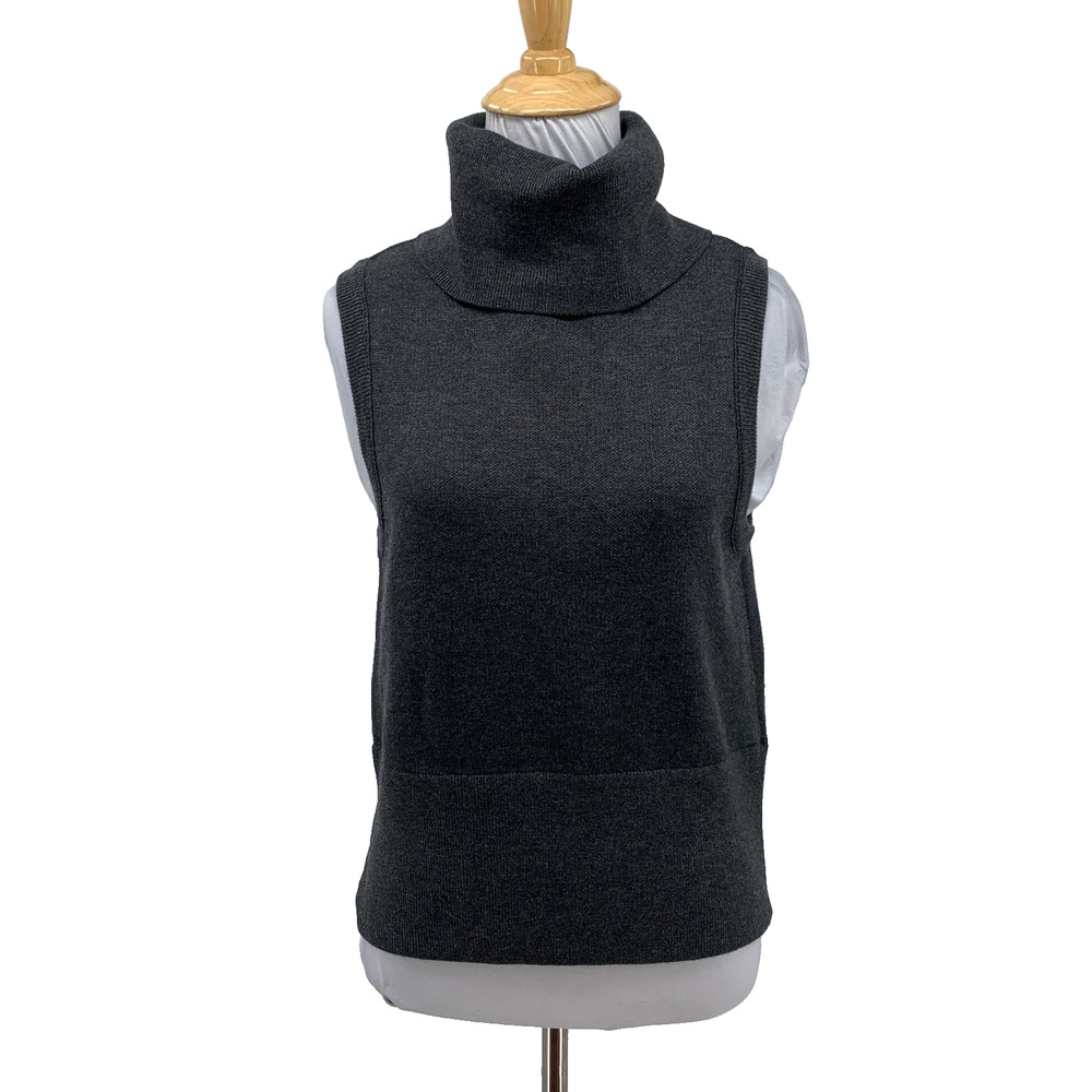 Pilcro Sweater Vest Womens M Medium Grizzly Turtleneck Sleeveless Crop Pullover